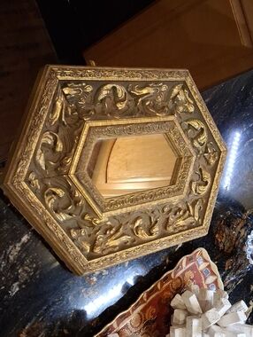 Ornate Gold Hexagonal Decorative Mirror